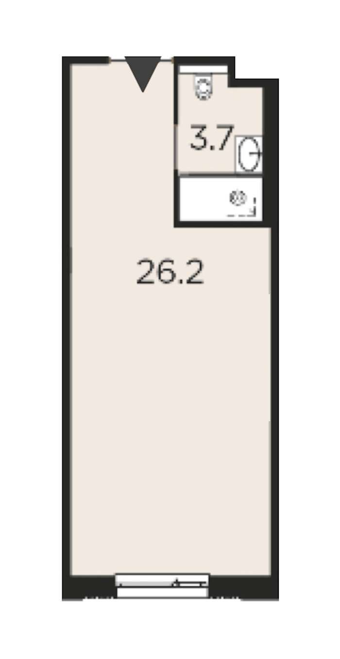 Квартира студия 29.9 м², 9/9 эт., Апарт-отель «Moskovsky Avenir»